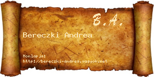 Bereczki Andrea névjegykártya