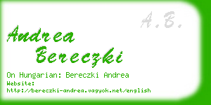 andrea bereczki business card